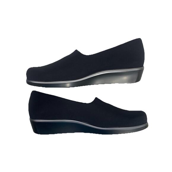 SAS Bliss Slip On Wedge Women 8.5 Slim AAA Black Fabric Comfort 2750-13 USA NIB - Picture 3 of 8